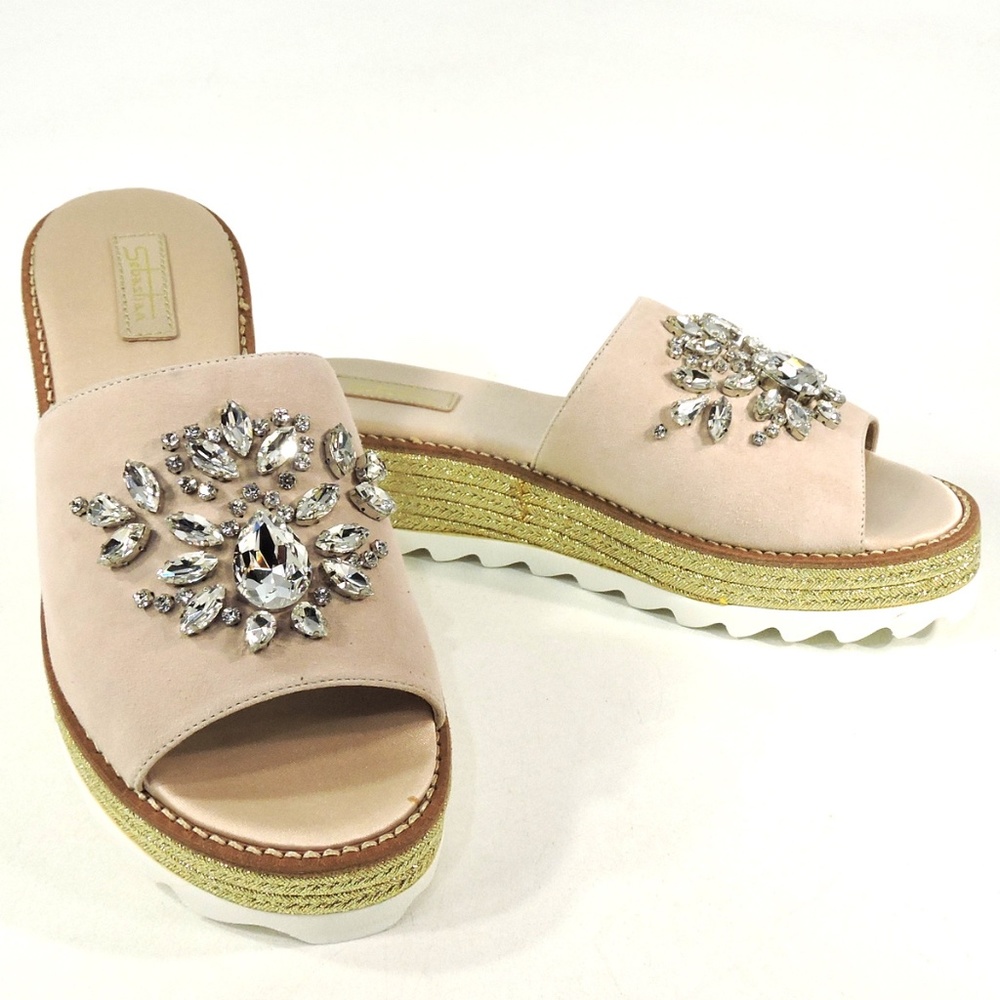 SEBASTIAN 🇮🇹 WOMENS SUEDE SKIN WEDGE COMFORT MULES